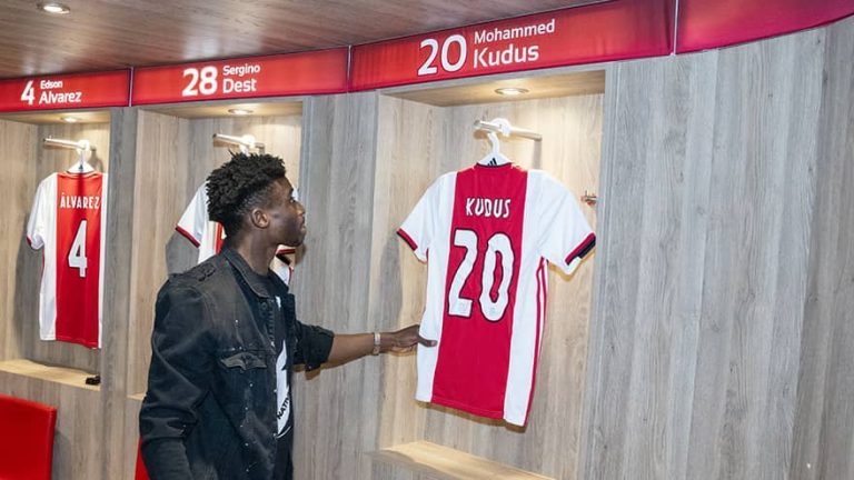 Mubarak Wakaso congratulates Kudus Mohammed on his big move to Ajax