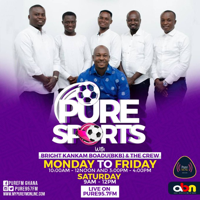 Bright Kankam Boadu and Crew      to begin Pure Sports Monday; Check full crew