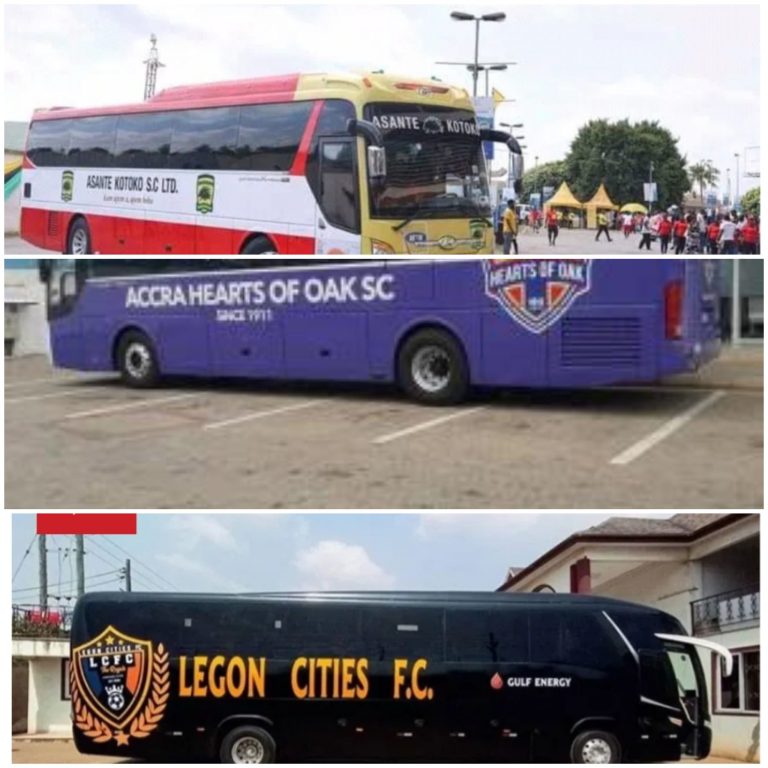Check out the Team Buses of the 18 Ghana Premier League Clubs for 2020/21 Season