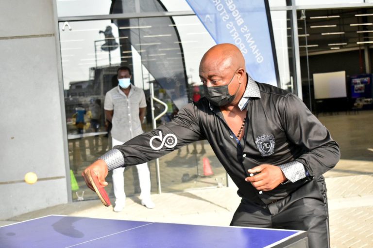 VIDEO: Ghana legend Abedi Pele plays table tennis with kids at Decathlon Ghana launch