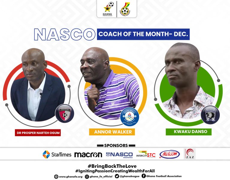 GFA release Nominees for NASCO GPL Coach of the Month -December