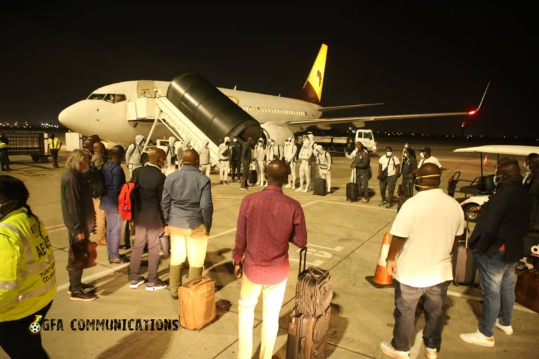 PHOTOS: Black Stars arrive in Johannesburg for South Africa clash