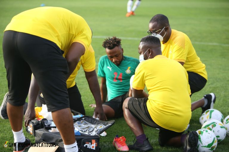 Gladson Awako hobbles off after minor knock during Black Stars training ahead of Morocco friendly