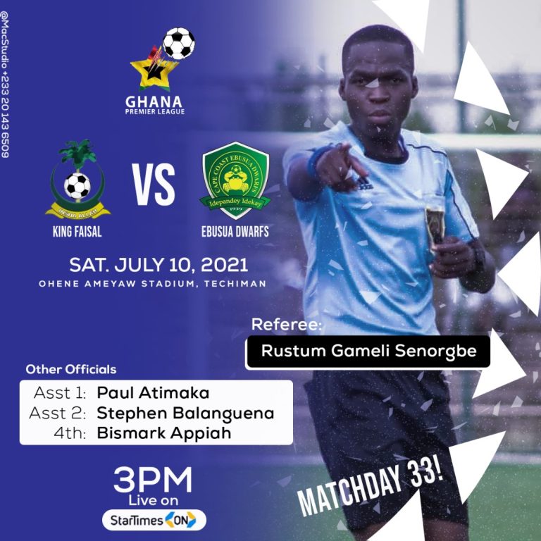 Rustum entrusted with King Faisal vs Ebusua Dwarfs battle