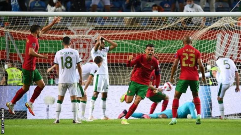 Cristiano Ronaldo breaks men’s international scoring record with brace against Ireland