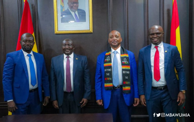 CAF President Patrice Motsepe arrives in Ghana, meets Vice President Bawumia