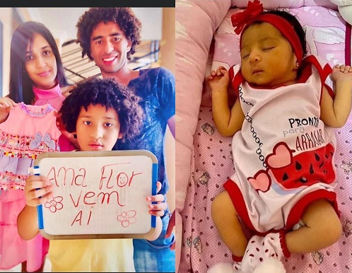 PICTURES: Asante Kotoko star Fabio Gama welcomes baby girl Ana