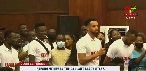 PHOTOS: Jojo Wollacott steals the show during Black Stars’ meeting with Ghana president Nana Akufo-Addo