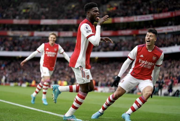 VIDEO: Thomas Partey on target in Arsenal’s win over Daniel Amartey’s Leicester City
