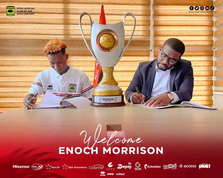Asante Kotoko officially announce signing Enoch Morrison