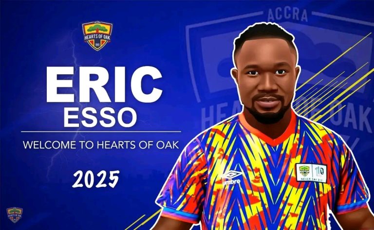 OFFICIAL: Hearts Of Oak announce signing of midfielder Eric Esso