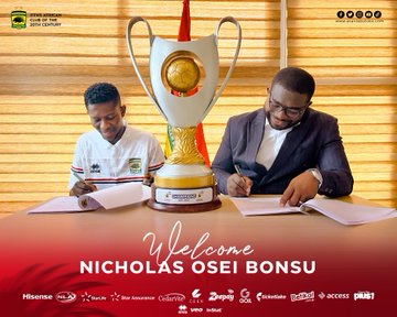 OFFICIAL: Asante Kotoko announce the signing of Nicholas Osei Bonsu