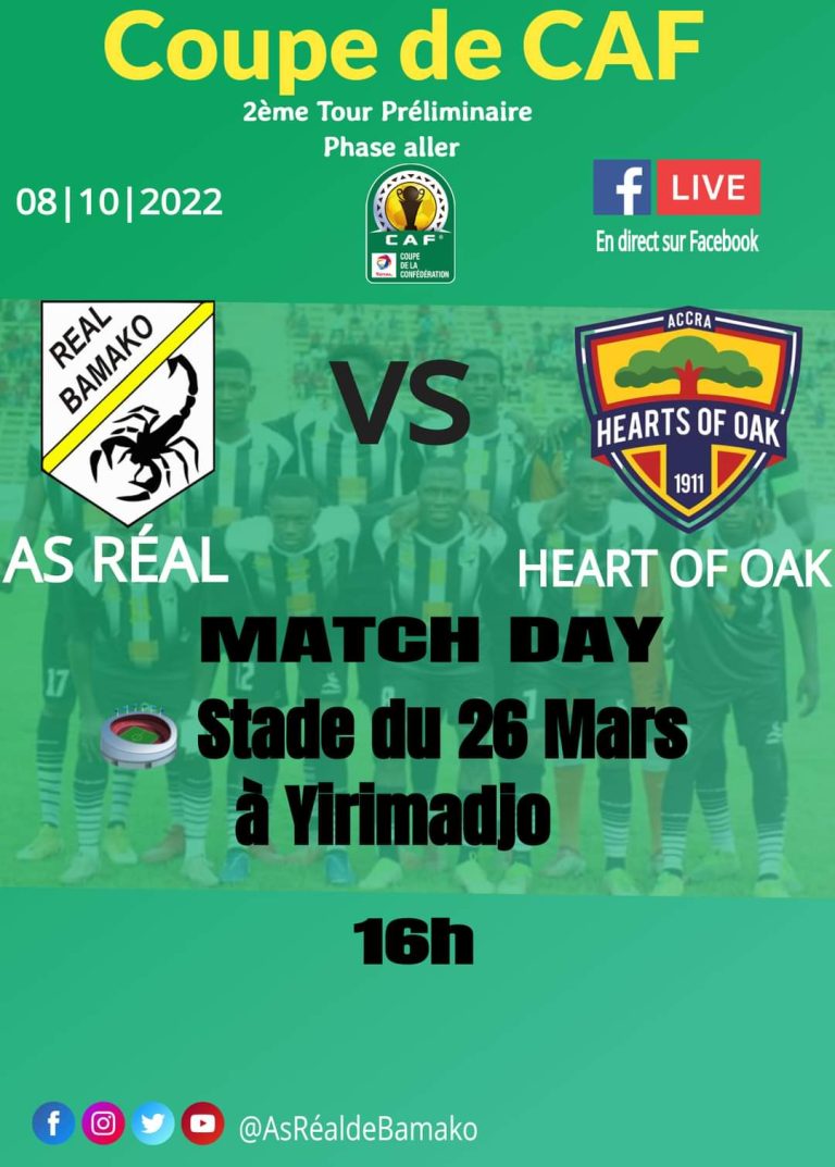 WATCH LIVE: AS Bamako vs Hearts Of Oak  – Caf CC