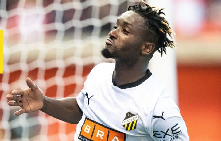 VIDEO: Ghanaian striker Ibrahim Sadiq scores brace to propel Bk Häcken to Europa League group stage